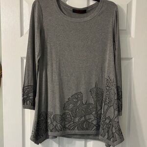 Gray Embellished Women's Top